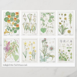 Hoja de Collage de Flores Art Nouveau Verneuil