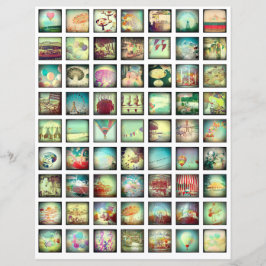 Hoja de collage elementos vintage de scrapbook rom