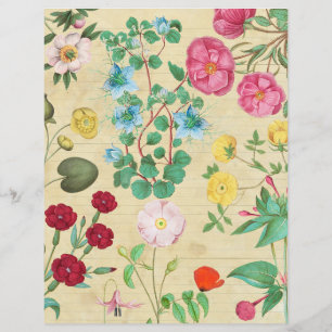 Hoja de Collage Floral Vintage