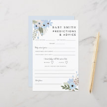Hoja de consejos de Baby Shower Blue Floral Baby B