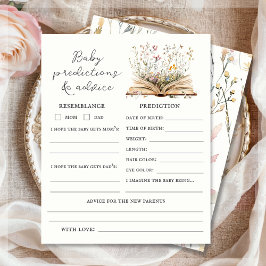 Hoja de consejos y predicciones de Baby Shower sob