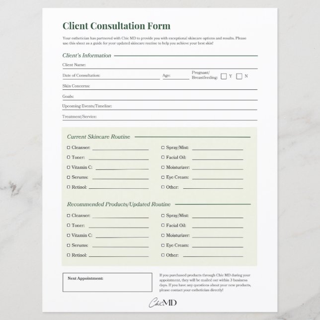 Hoja de consulta de cliente (Anverso)