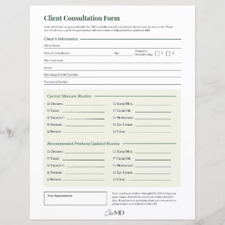 Hoja de consulta de cliente