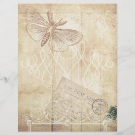 Hoja de cuadernillo de tarjetas antiguas