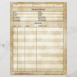 Hoja de datos individual de aspecto antiguo de vin