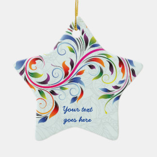 Hoja de desplazamiento colorida, adorno floral azu