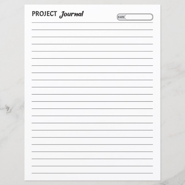 Hoja de diario de proyecto (Anverso)