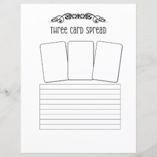 Hoja de dispersión de Tarot de tres tarjetas