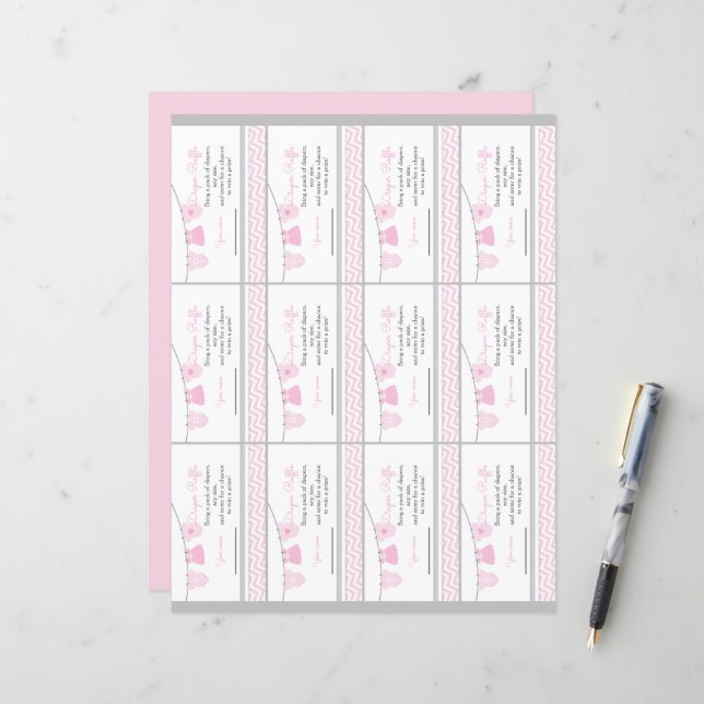Hoja de entradas de la línea de ropa Baby Shower D (Anverso/Reverso In Situ)