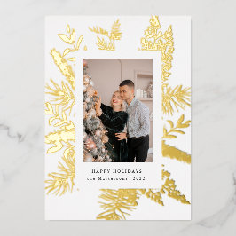 hoja de foliación de wintergreen elegante tarjeta 