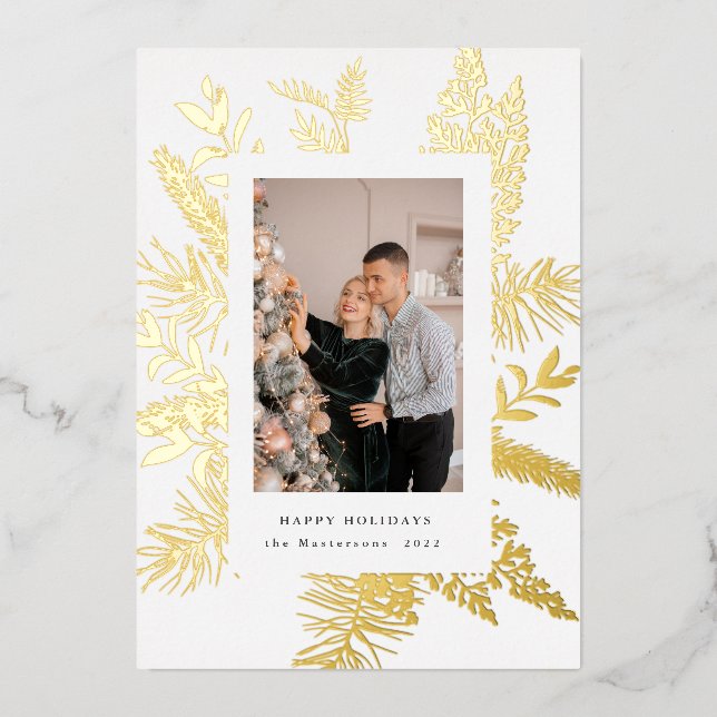 hoja de foliación de wintergreen elegante tarjeta  (Anverso)