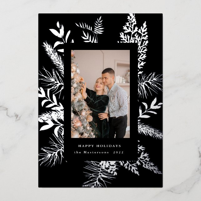 hoja de foliación de wintergreen elegante tarjeta  (Anverso)