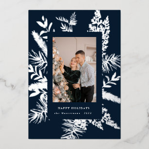 hoja de foliación de wintergreen elegante tarjeta 