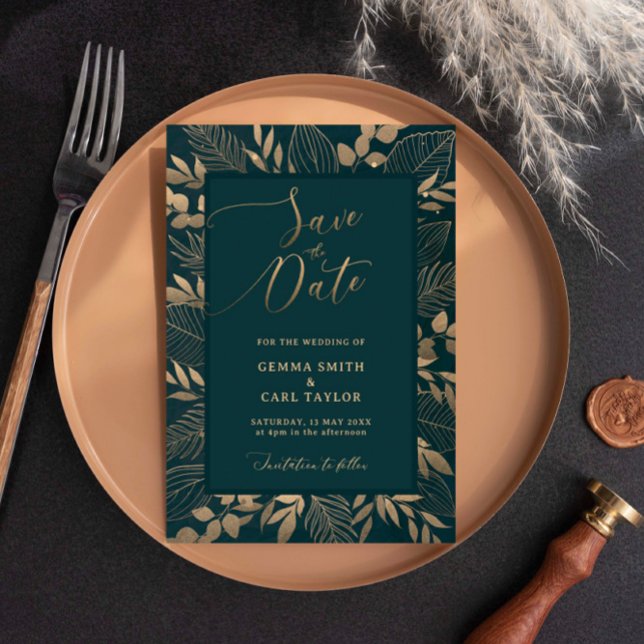 Hoja de follaje de oro Guardar la invitación de fe (Subido por el creador)