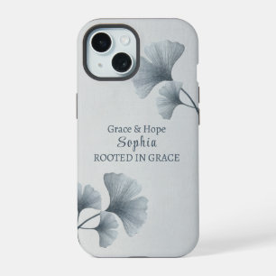 Hoja de Ginkgo Azul Personalizada con Nombre