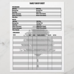 Hoja de grupo de genealogía de árbol de familia