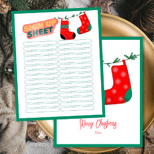 Hoja de inscripción divertida del juego de Navidad
