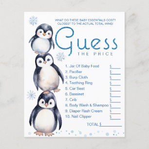 Hoja de juego de Baby Shower de penguin de inviern