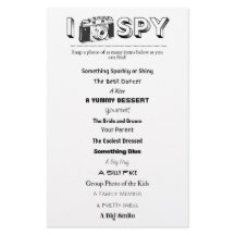 Hoja de juego de Boda/evento I-Spy para niños