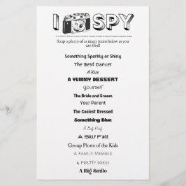 Hoja de juego de Boda/evento I-Spy para niños