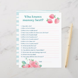 Hoja de juego de ducha de bebé fresas lindas.