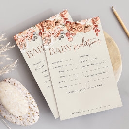 Hoja de juego de predicciones de Baby Shower flora