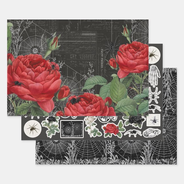 Hoja de la Ephemera del Collage de Halloween, Rosa (Subido por el creador)