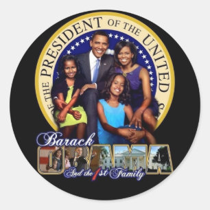 Hoja de la FAMILIA de OBAMA-1ST de pegatinas