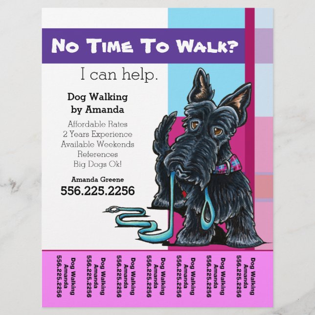 Hoja de lágrimas personalizada de perro Walker Sco (Frente)