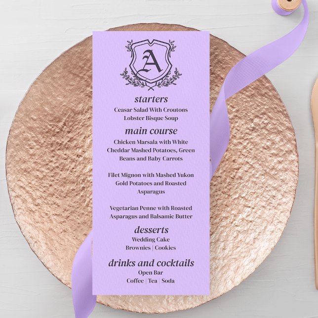Hoja de lavanda y menú Boda de Monograma FLoral (Subido por el creador)