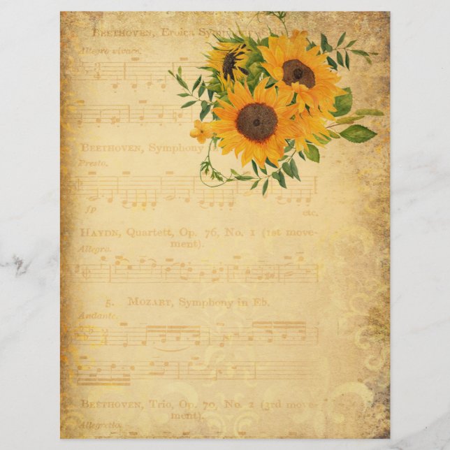 Hoja de música antigua y papel de cuadernillo de g (Anverso)