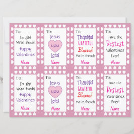 Hoja de ocho valentines para niños