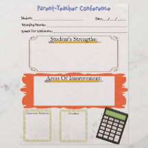 Hoja de organización de conferencia de padre y pro