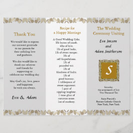 Hoja de oro de la carpeta del programa de bodas
