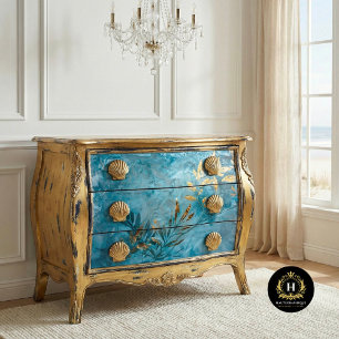 Hoja de oro turquesa y papel de tejido botánico