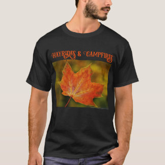 Hoja de otoño: camiseta de Hayrides y Campfire