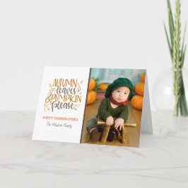 Hoja de otoño y calabazas por favor tarjeta de vac