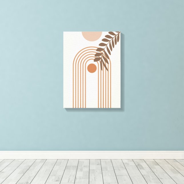Hoja de Palma de Arcoíris Sol, Arte Geométrico Abs (Insitu (piso de madera))