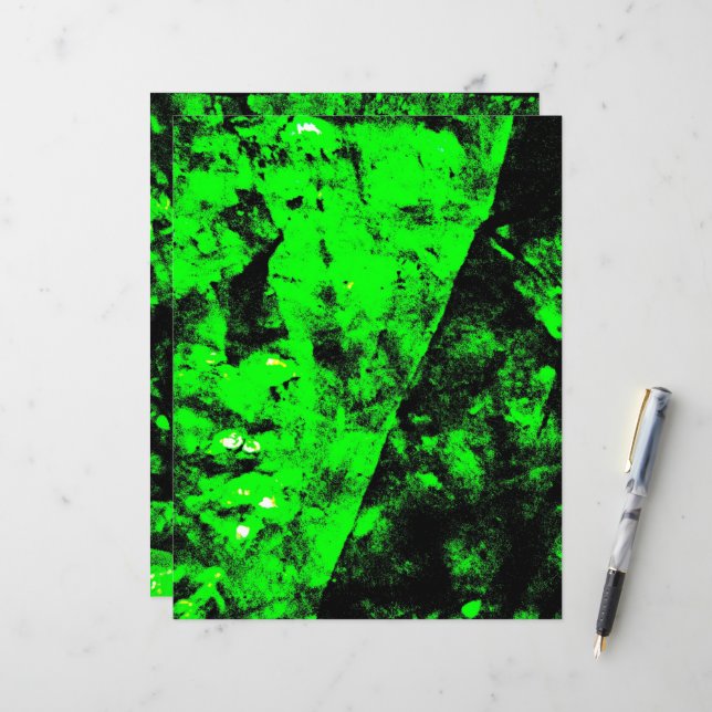 Hoja de papel abstracto verde oscuro, Verde oscuro (Anverso/Reverso In Situ)
