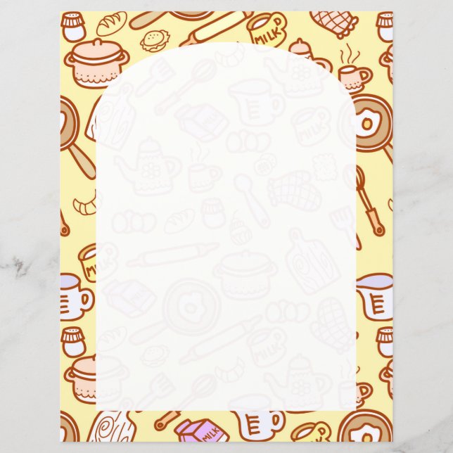 Hoja de papel amarillo de cucharada de cocina (Anverso)