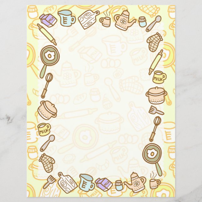 Hoja de papel amarillo de cucharada de cocina (Anverso)