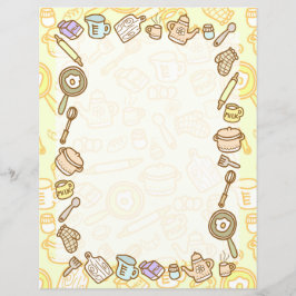 Hoja de papel amarillo de cucharada de cocina