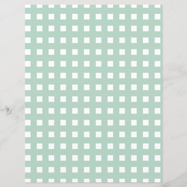 Hoja de Papel Blanco y de Gingham Azul (Anverso)