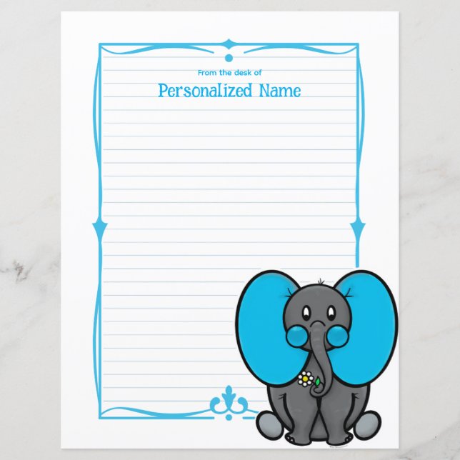 Hoja de papel con lino azul Phant Belly (Anverso)