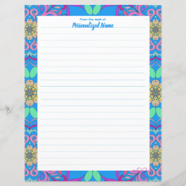 Hoja de papel con marco para la Fiesta con lino