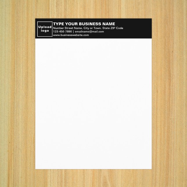 Hoja de papel con membrete negro para negocios (Business black letterhead on paper sheet.)