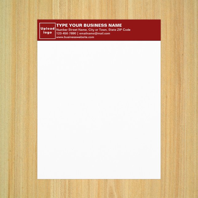 Hoja de papel con membrete rojo de negocios (Business red letterhead on paper sheet.)