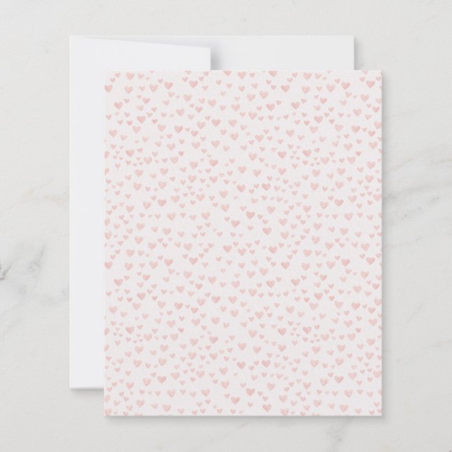 Hoja de papel con patrón de corazón rosa suave (Anverso)