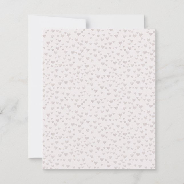 Hoja de papel con patrón de corazones neutros (Anverso)