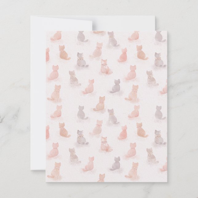 Hoja de papel con patrón de gato suave (Anverso)